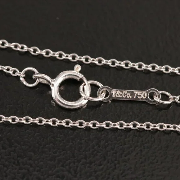 Tiffany & Co. 18K White Gold Diamond XO Pendant Necklace - Picture 8 of 10